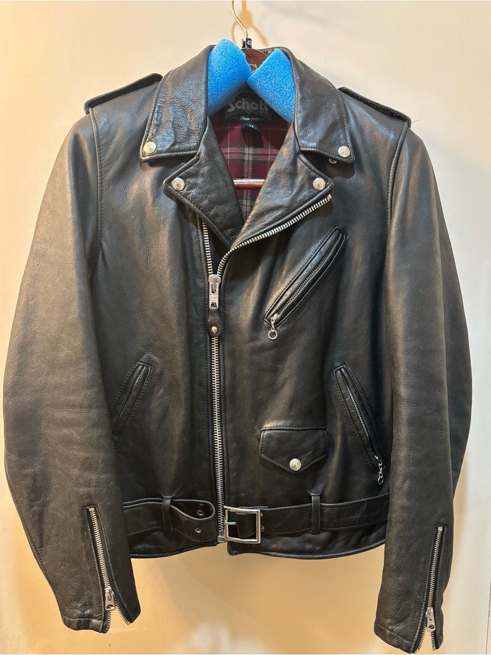Schott NYC Black Leather Bomber Jacket. 626VN Vintage style